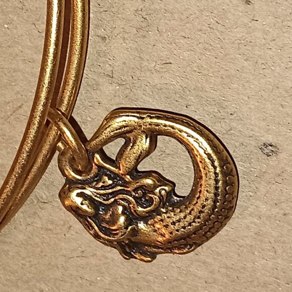 NEW Alex and Ani 'Mermaid' Femininity Charm Bangle Gold Finish - Picture 3 of 9